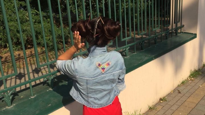 Epic Buns, Ponytails & Braids Outside in Red Dress - Image 2