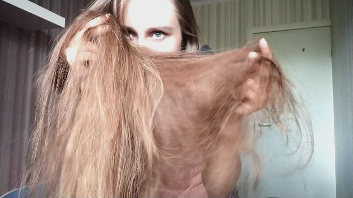 Long Hair Combing - Silky Smooth Brushing, Posing & Braiding in Bedroom - Image 5