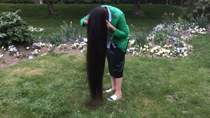 Super Long & Healthiest Hair Combing in the Park - Image 12