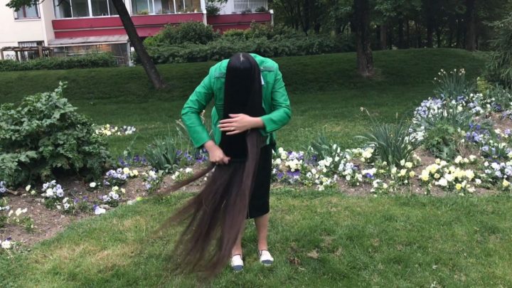 Super Long & Healthiest Hair Combing in the Park - Image 4