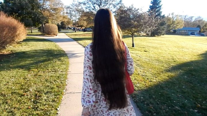 Walking Around with Antonia's Shiny Hair Down at the Park - Image 11