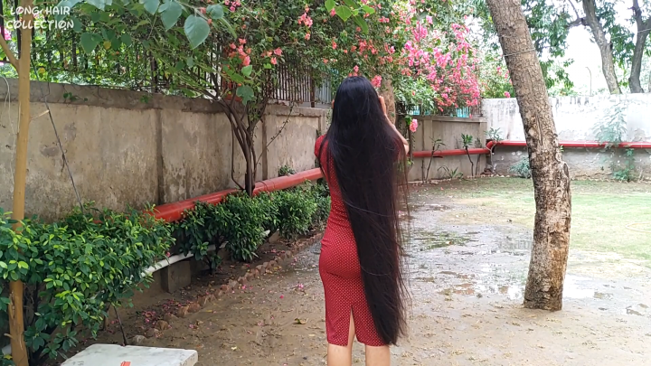 Shalini Brushing her Super Silky Hair, Combing & Playing in the Wind - Image 13