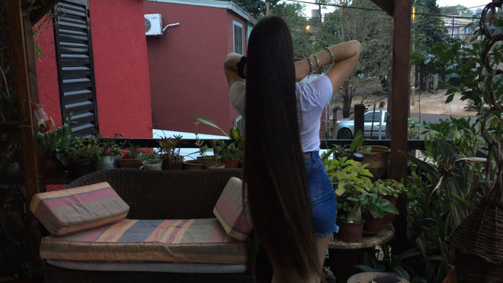 Pamela's Sensual Long Hair Play & Pulling by her Boyfriend (ASMR) - Image 4