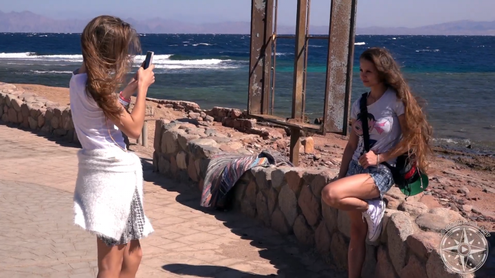 Slim Girlfriends Having fun with Open Long Hair and Wind in Dahab - Image 12