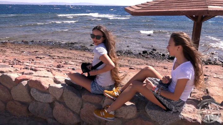 Slim Girlfriends Having fun with Open Long Hair and Wind in Dahab - Image 11