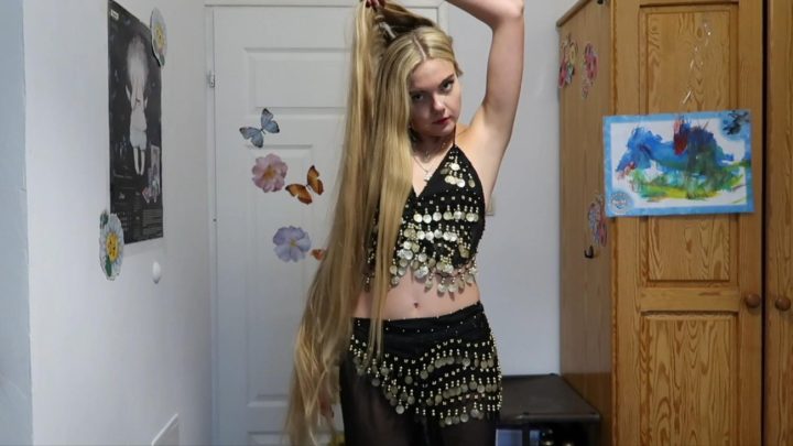 Belly Dance with Thigh Length Blonde Hair - Image 2