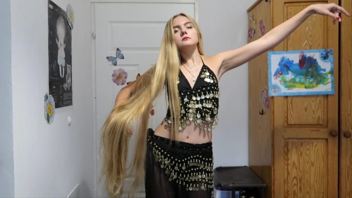 Belly Dance with Thigh Length Blonde Hair - Image 3