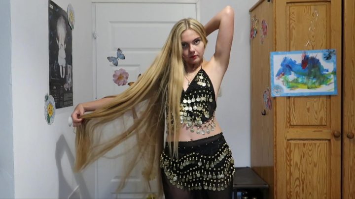 Belly Dance with Thigh Length Blonde Hair - Image 4