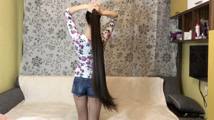 Thigh Length Soft, Silky Hair Play Next to Sofa - Image 12