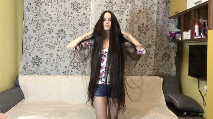 Thigh Length Soft, Silky Hair Play Next to Sofa - Image 20