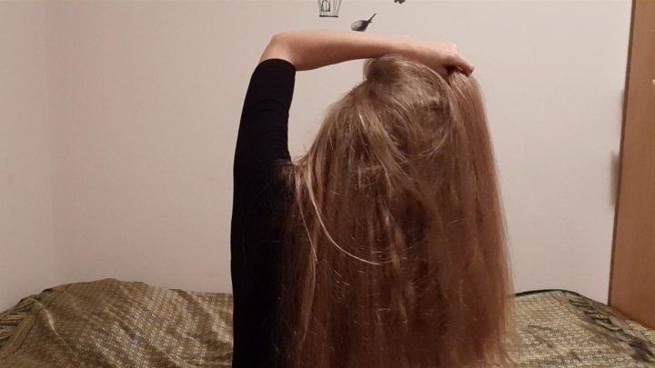 Irina's Gentle Hair Play in Bed - Image 3