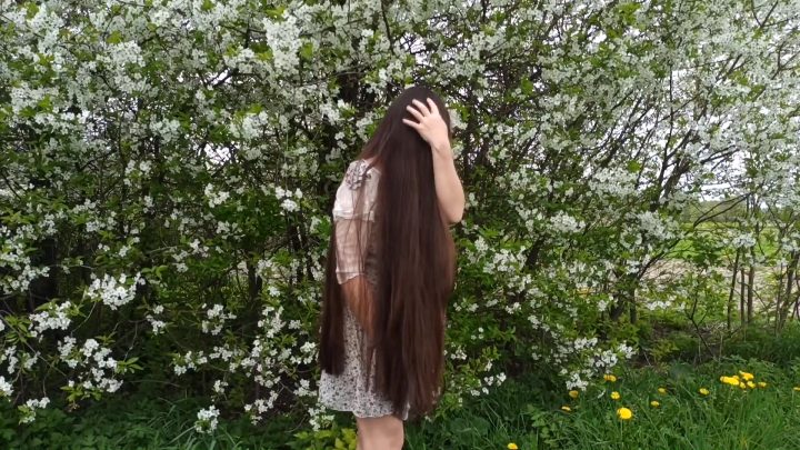 Beautiful Natali in Nature (Hair Brushing, Playing in Wind) - Image 11