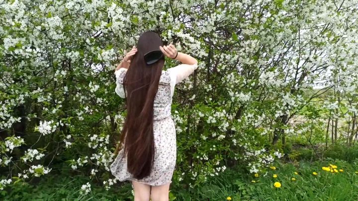 Beautiful Natali in Nature (Hair Brushing, Playing in Wind) - Image 10