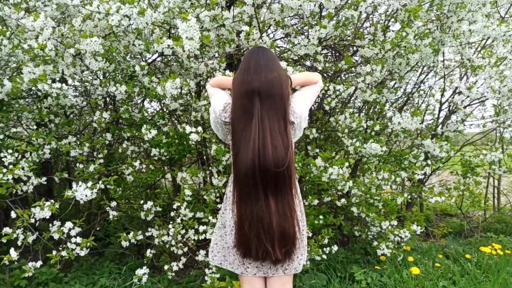 Beautiful Natali in Nature (Hair Brushing, Playing in Wind) - Image 8