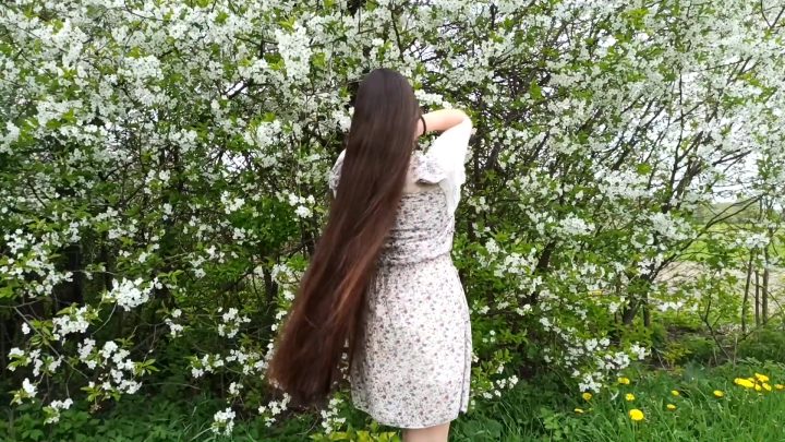 Beautiful Natali in Nature (Hair Brushing, Playing in Wind) - Image 7