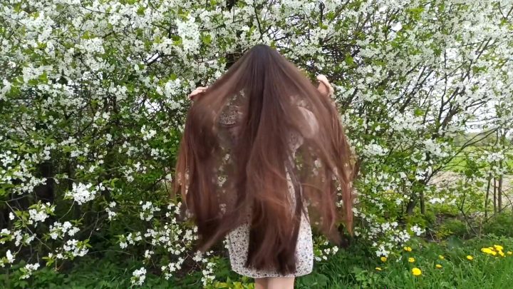 Beautiful Natali in Nature (Hair Brushing, Playing in Wind) - Image 6