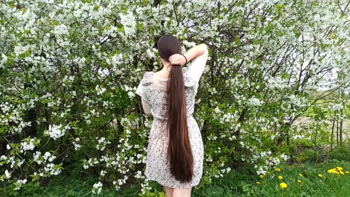 Beautiful Natali in Nature (Hair Brushing, Playing in Wind) - Image 4