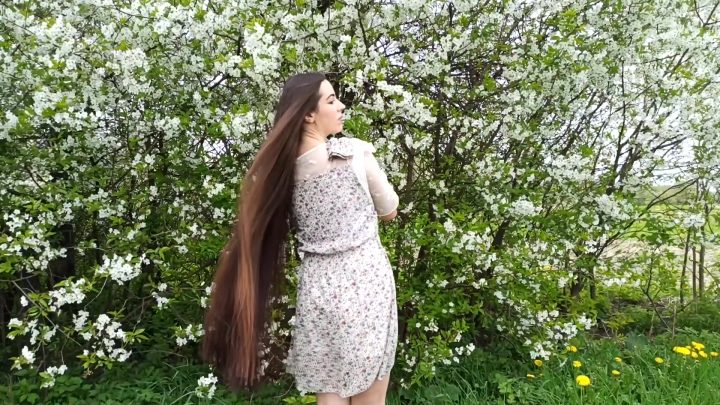 Beautiful Natali in Nature (Hair Brushing, Playing in Wind) - Image 2