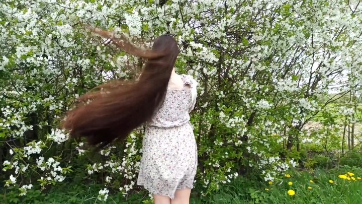 Beautiful Natali in Nature (Hair Brushing, Playing in Wind) - Image 15