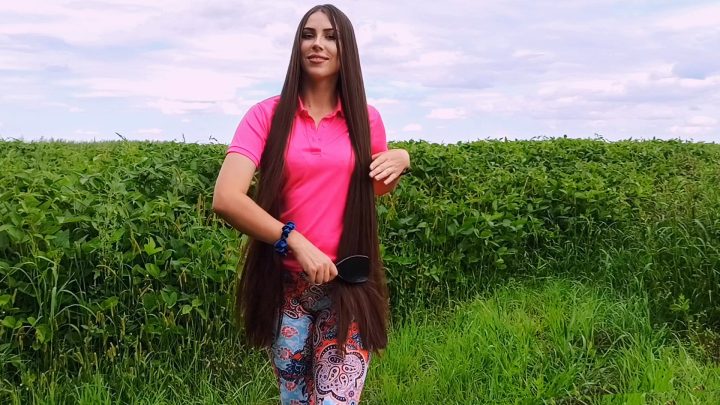 Silky Long Hair Walk in the Countryside (Doube Ponytails, Bun Drops, Combing) - Image 11